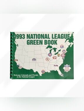 Vintage Baseball Book 1993 National League Green Book MLB Baseball Media Guide
